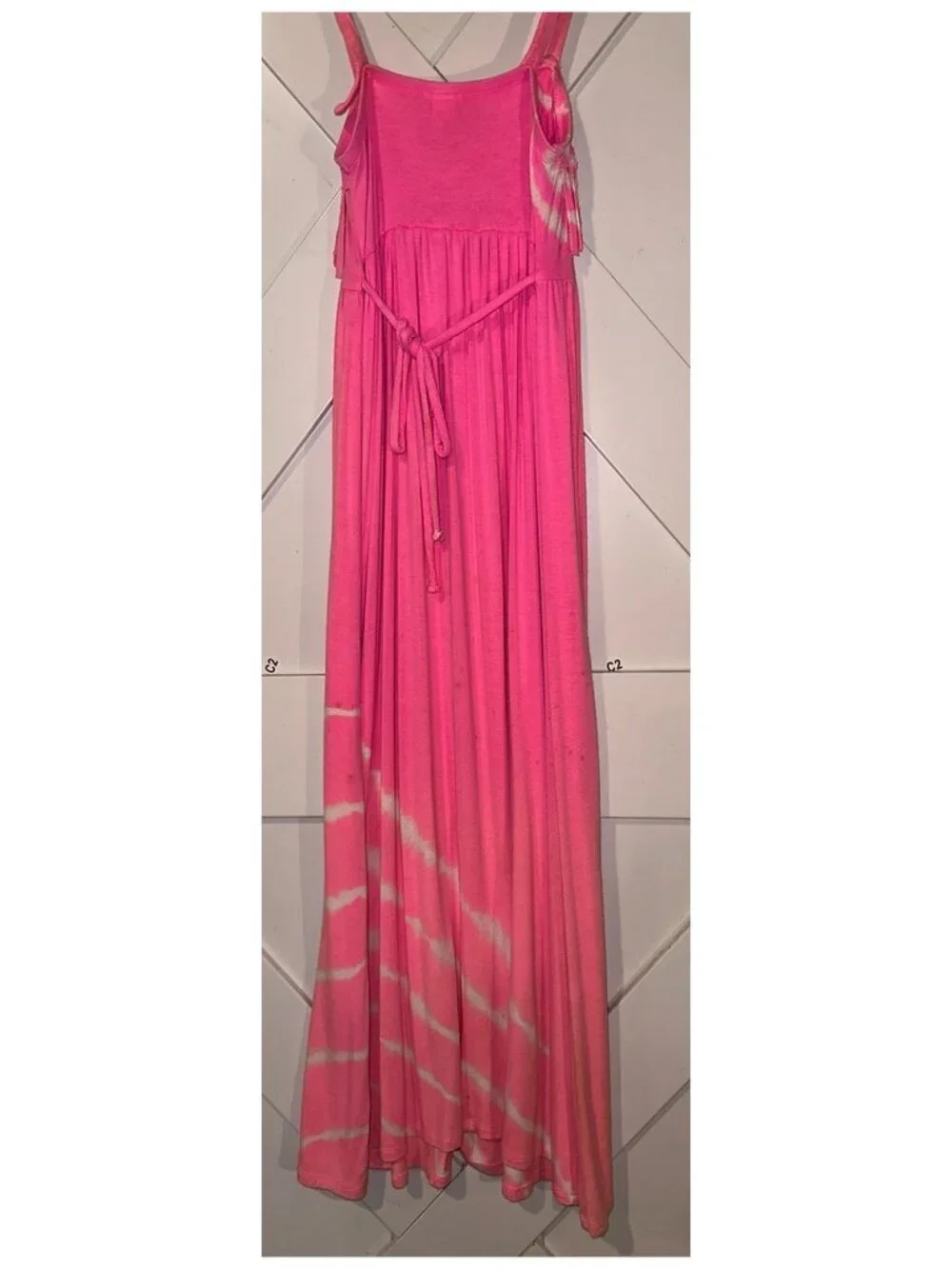JUSTICE Girl's Hot Pink & Orange Long Dress Size 7